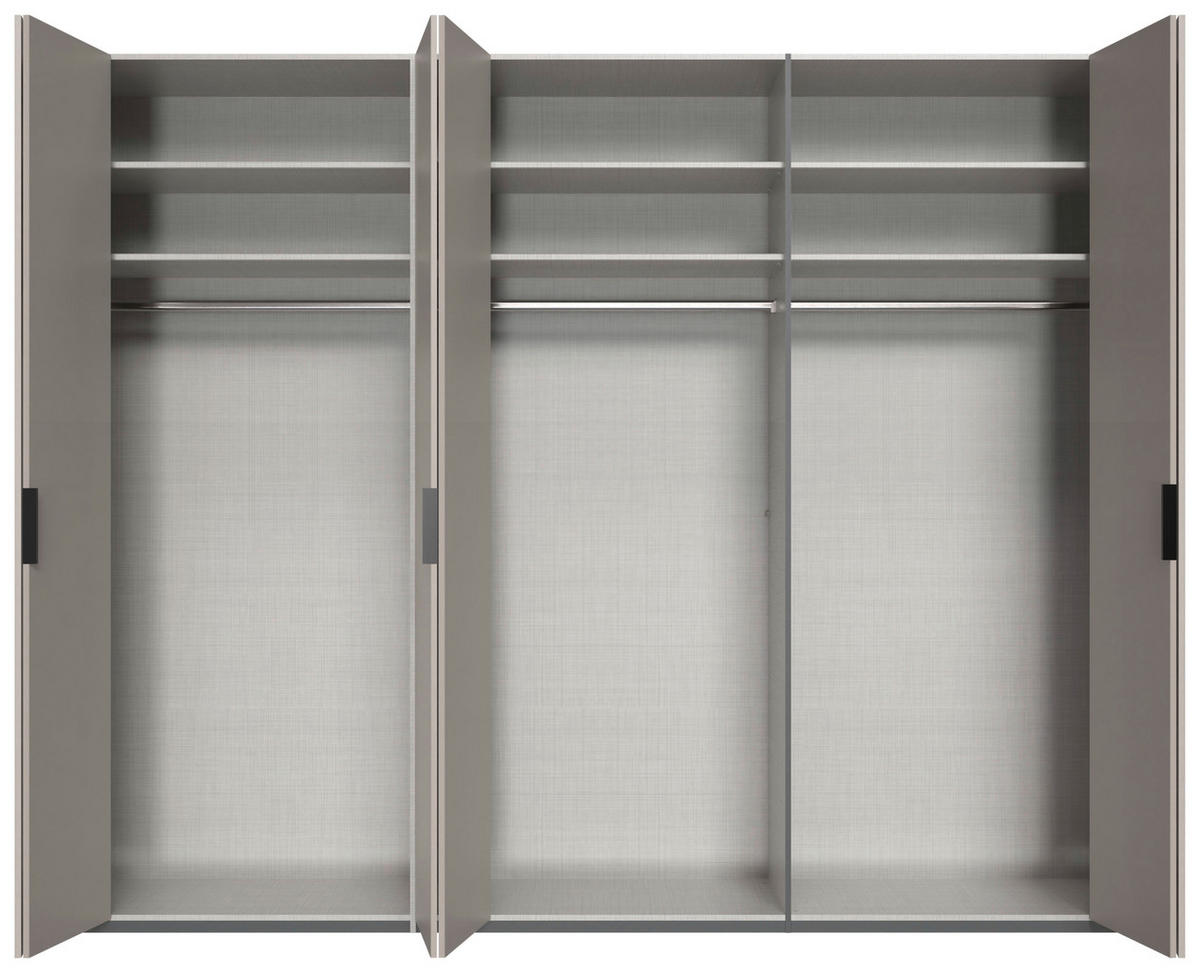 FALTTÜRENSCHRANK  in Graphitfarben, Grau, Sahara  - Schwarz/Graphitfarben, Design, Glas/Holzwerkstoff (300/236/58cm) - Boxxx