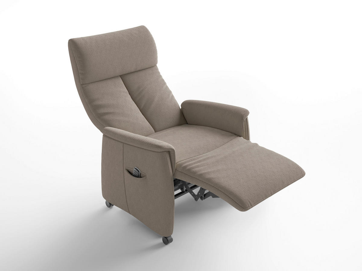RELAXSESSEL Textil Taupe  - Taupe/Schwarz, Basics, Kunststoff/Textil (76/119/84cm) - Sit & More