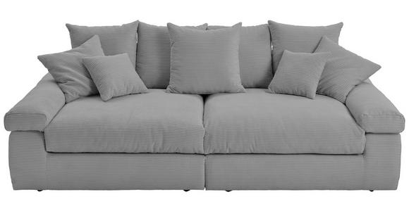 BIGSOFA  in Cord Hellgrau  - Hellgrau/Schwarz, Design, Kunststoff/Textil (260/90/140cm) - Ambia Home