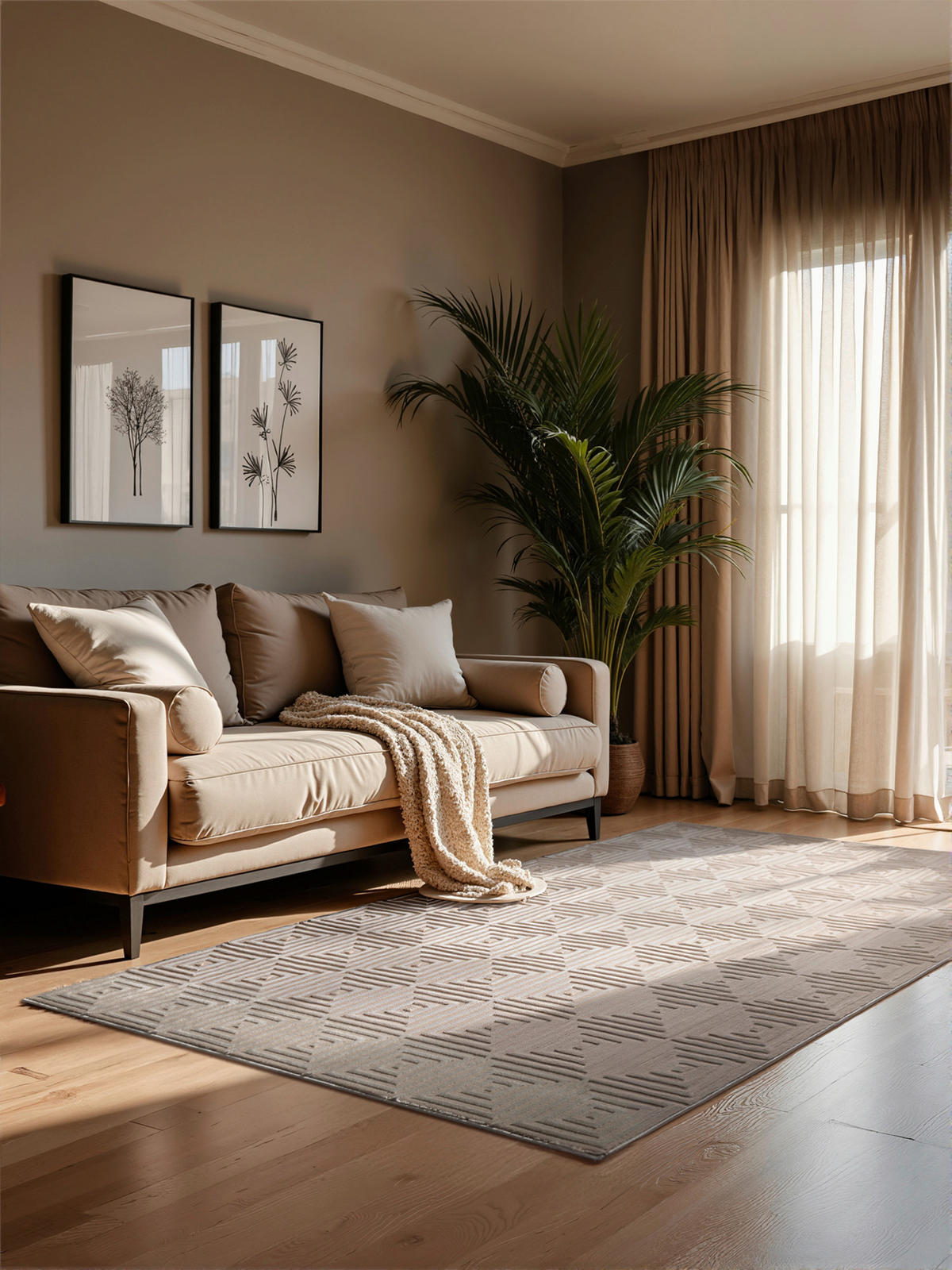 TEPPICH 200/280 cm Perles Creme, Beige rechteckig  - Beige/Creme, Basics, Kunststoff (200/280cm) - Elle Decoration