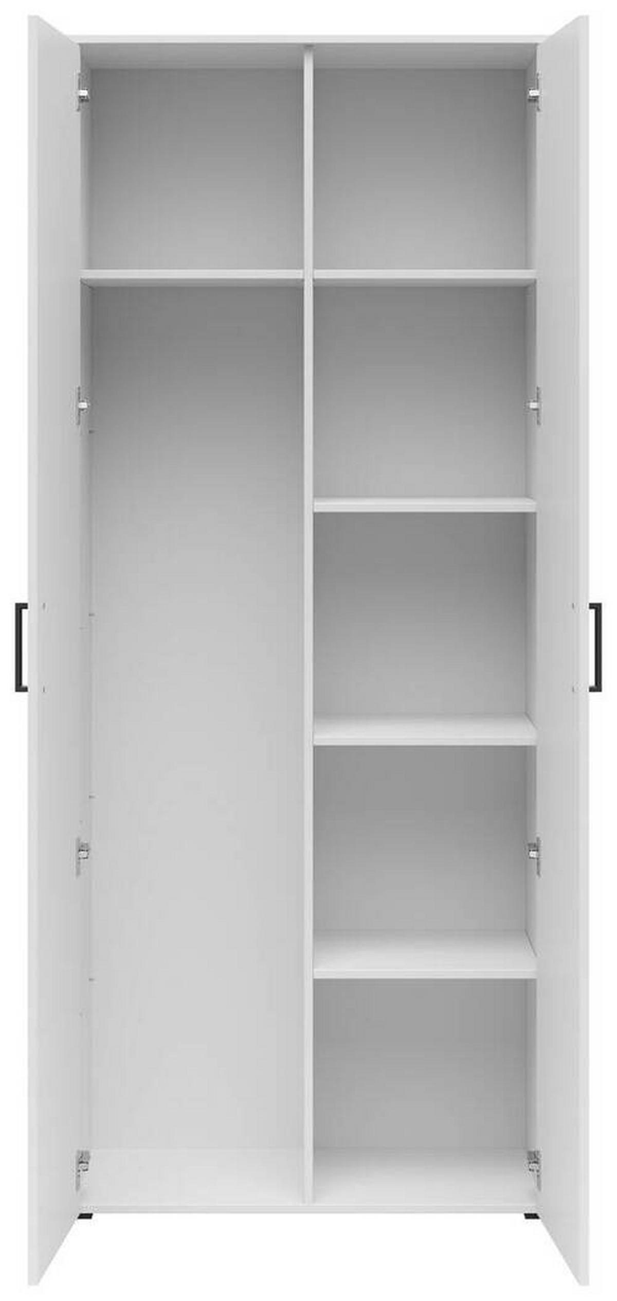 VÍCEÚČELOVÁ SKŘÍŇ, bílá, 80/195/40 cm - bílá/černá, Moderní, kompozitní dřevo/plast (80/195/40cm) - Carryhome