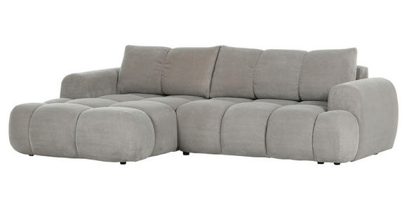 ECKSOFA Greige Flachgewebe - Greige/Schwarz, KONVENTIONELL, Kunststoff/Textil (174/274cm) - Carryhome