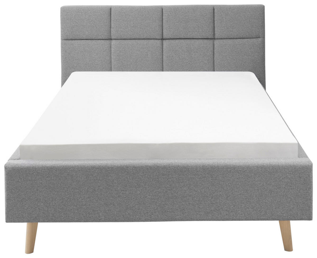 POLSTERBETT 140/200 cm  in Hellgrau  - Eichefarben/Hellgrau, KONVENTIONELL, Holz/Textil (140/200cm) - SetOne by Musterring