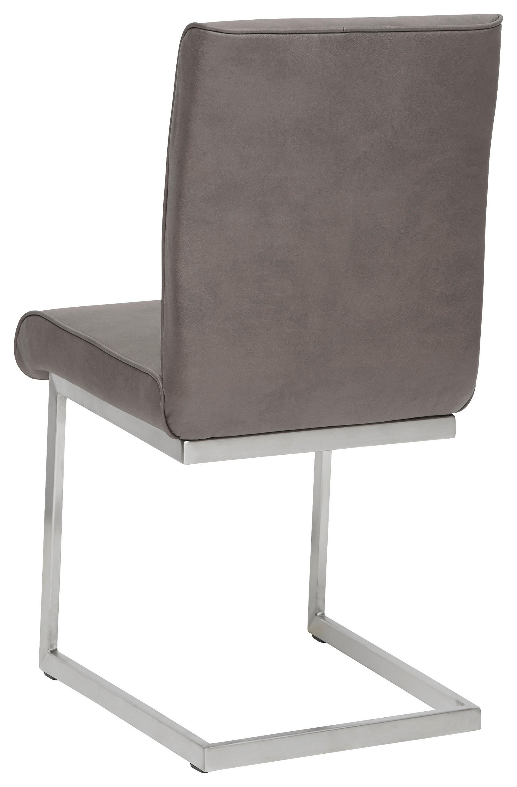 SCHWINGSTUHL  in Stahl Mikrofaser  - Edelstahlfarben/Braun, Design, Holzwerkstoff/Textil (48/91/60cm) - Dieter Knoll