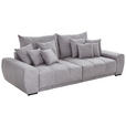 BIGSOFA Flachgewebe Grau  - Schwarz/Grau, KONVENTIONELL, Holz/Textil (280/67/120cm) - Carryhome