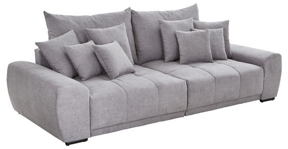 BIGSOFA Flachgewebe Grau  - Schwarz/Grau, KONVENTIONELL, Holz/Textil (280/67/120cm) - Carryhome