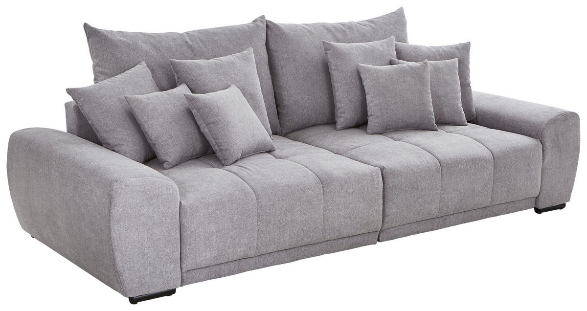 BIGSOFA Flachgewebe Grau  - Schwarz/Grau, KONVENTIONELL, Holz/Textil (280/67/120cm) - Carryhome