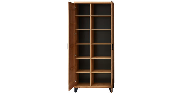 GARDEROBENSCHRANK 86/201/38 cm  - Eichefarben/Dunkelgrau, Natur, Holz/Holzwerkstoff (86/201/38cm) - Linea Natura