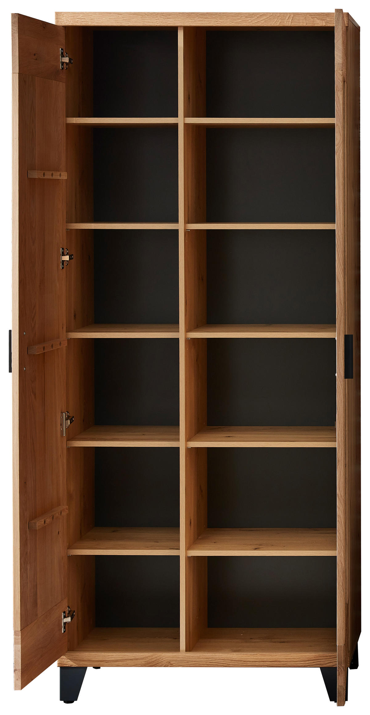 GARDEROBE 6-teilig  in 128/203/38 cm  - Eichefarben/Grau, Natur, Holz/Holzwerkstoff (128/203/38cm) - Linea Natura