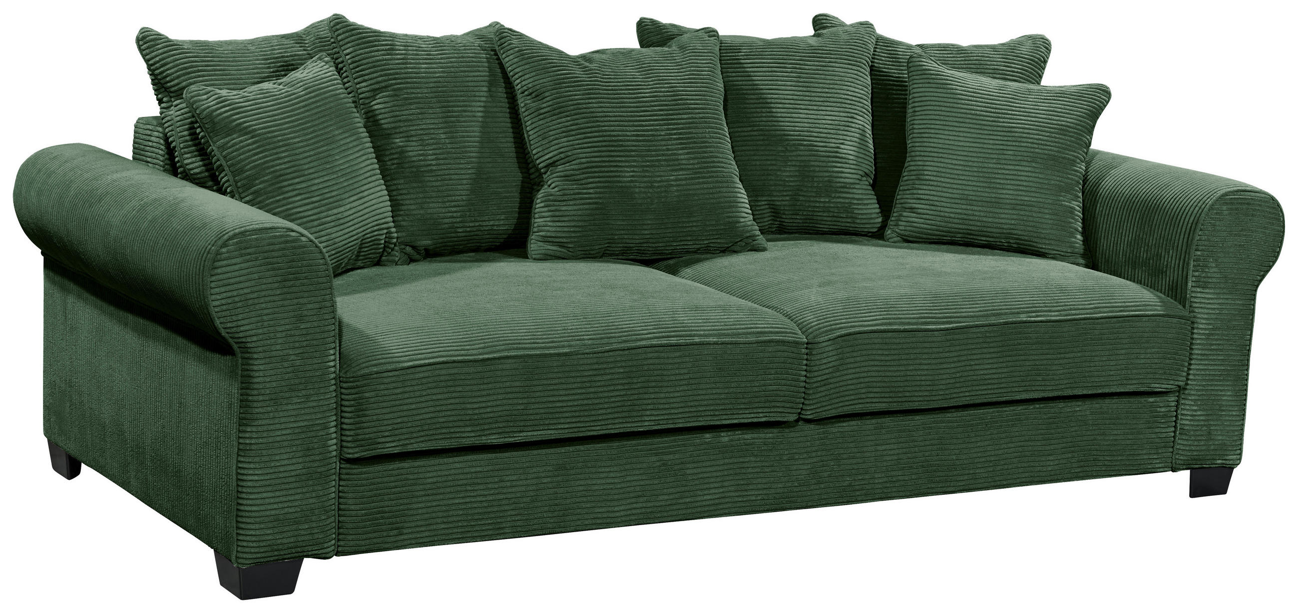 Thumbnail - Hom`in Schlafsofa, Dunkelgrün, Textil, 2-Sitzer, Füllung: Polyester, 247x95x125 cm, Stoffauswahl, Liegefunktion, Rücken ...