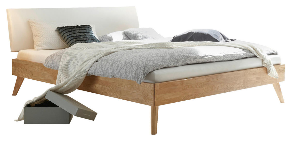 BETT 90/200 cm  in Eiche Bianco  - Eiche Bianco/Eichefarben, Design, Holz (90/200cm) - Hasena