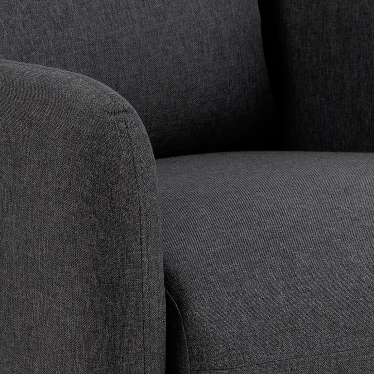 FERNSEHSESSEL in Flachgewebe Grau  - Schwarz/Grau, Konventionell, Textil/Metall (93,5/99/67cm) - MID.YOU