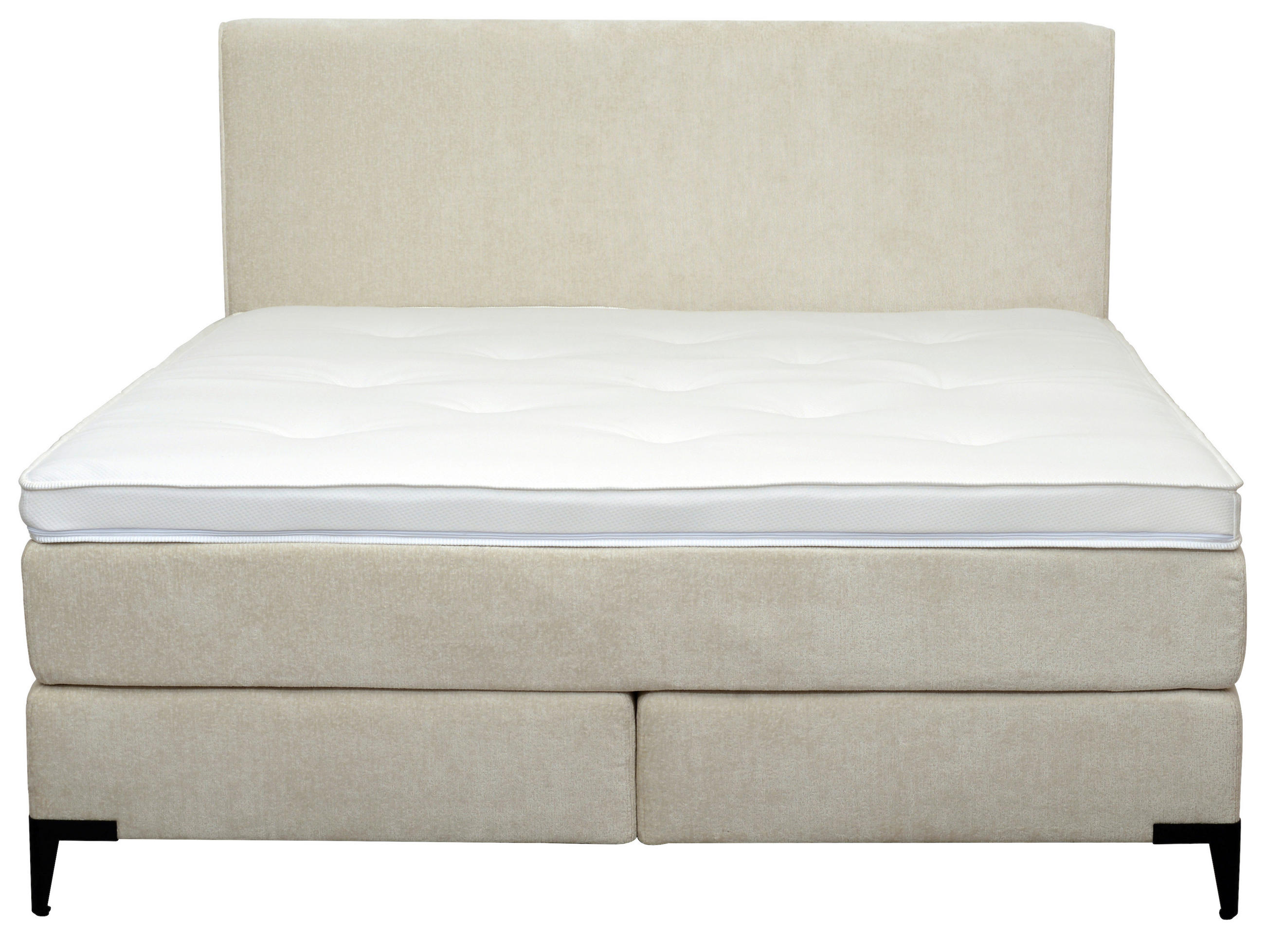 KONTINENTALSÄNG 180/200 cm  i vit  - vit/svart, Design, metall/trä (180/200cm) - Elegando