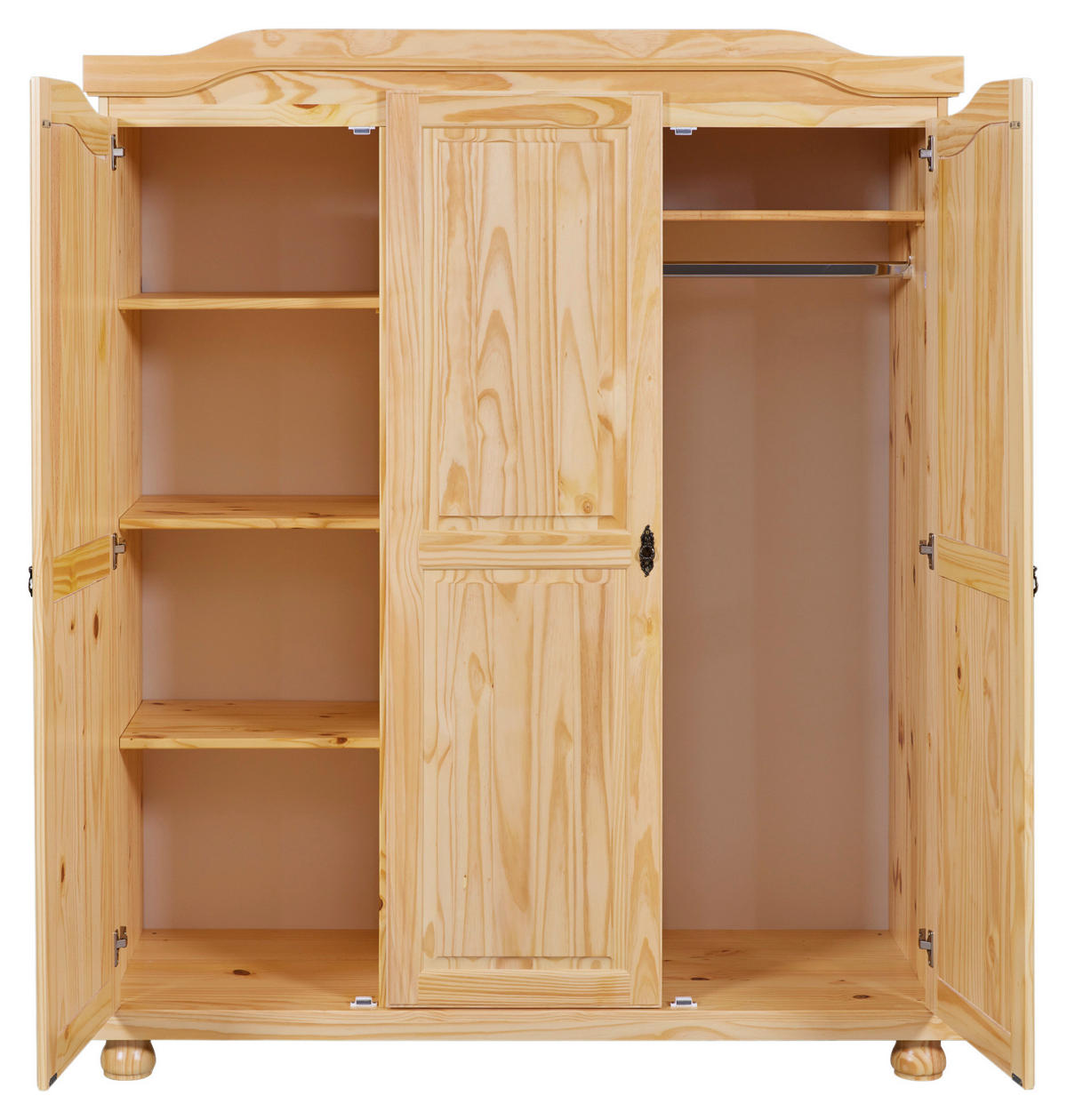 DREHTÜRENSCHRANK  in Naturfarben  - Schwarz/Naturfarben, LIFESTYLE, Holz/Metall (150/180/56cm) - MID.YOU
