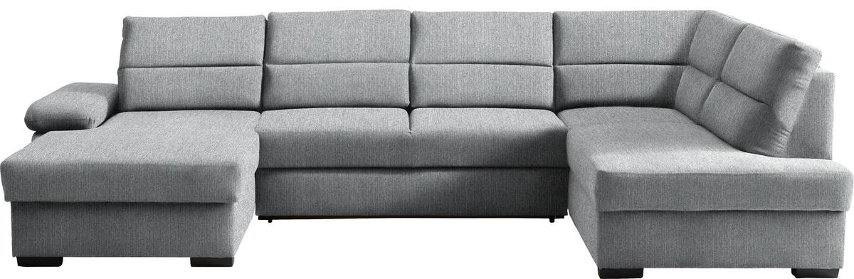 WOHNLANDSCHAFT in Webstoff Grau  - Dunkelbraun/Grau, Konventionell, Kunststoff/Textil (166/319/183cm) - Cantus