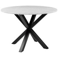 ESSTISCH in Metall, Stein  110/76 cm  - Weiss/Schwarz, Konventionell, Stein/Metall (110/76cm) - MID.YOU