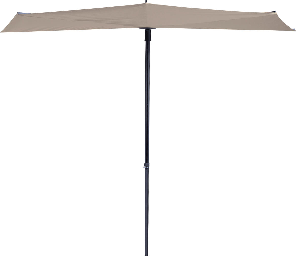 SONNENSCHIRM  270/150 cm  - Schwarz/Naturfarben, Basics, Textil/Metall (270/150cm)