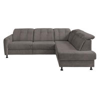 ECKSOFA in Chenille Graubraun  - Graubraun/Schwarz, Modern, Textil/Metall (270/198cm) - Livetastic