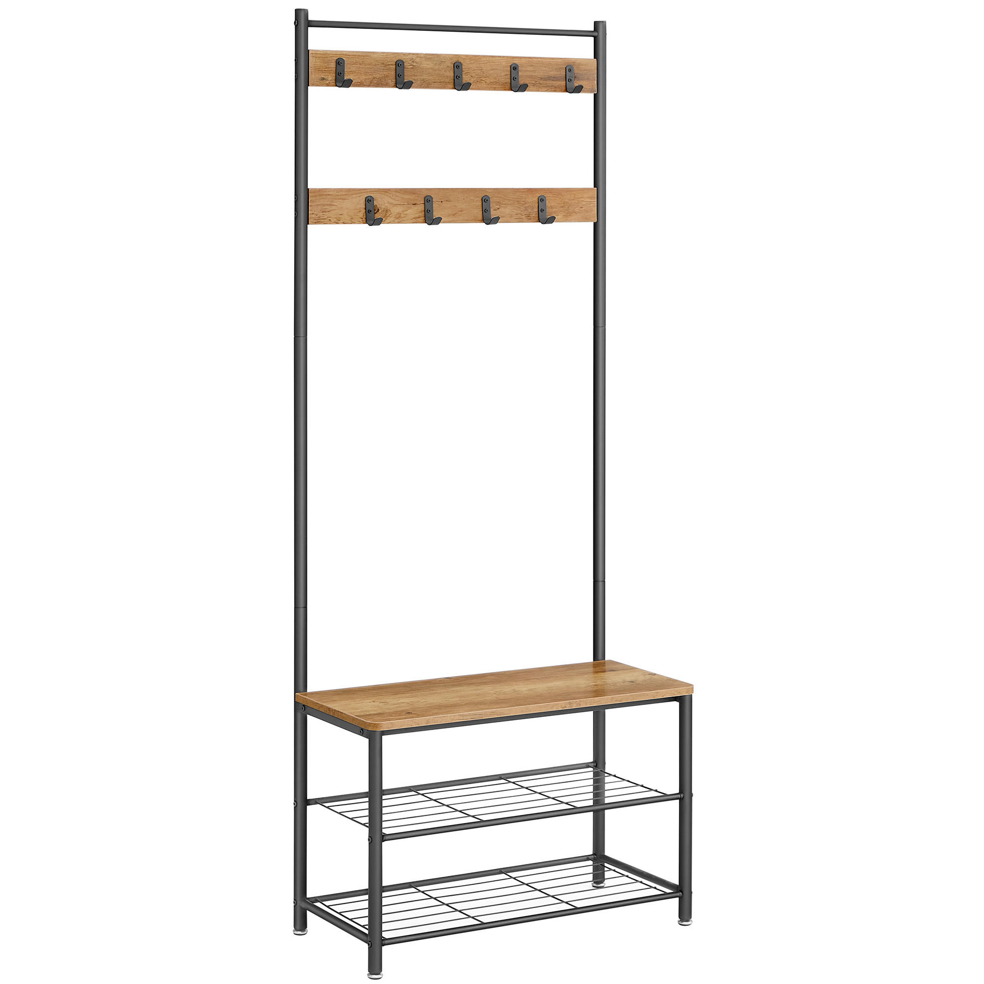 GARDEROBE  in 70/175/32 cm  - Eichefarben/Schwarz, Trend, Holzwerkstoff/Metall (70/175/32cm) - Boxxx