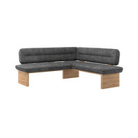 ECKBANK 232/170 cm Webstoff Schwarz Eiche Sperrholz   - Eichefarben/Schwarz, KONVENTIONELL, Holz/Textil (232/170cm) - James Wood
