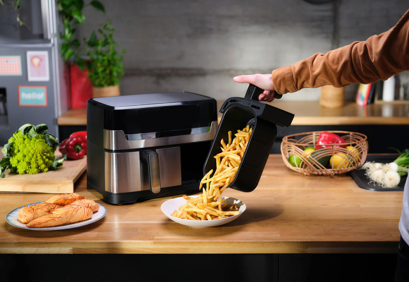 HEIßLUFTFRITTEUSE 8,3 l  - Edelstahlfarben, LIFESTYLE, Metall (41,8/40,2/30,5cm) - Tefal