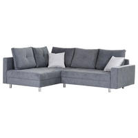 HÖRNSOFFA i flatväv mörkgrå  - mörkgrå/kromfärg, Design, textil/plast (190/245cm) - MID.YOU