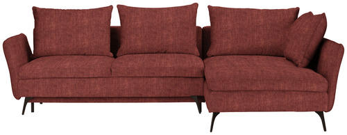 ECKSOFA Rostfarben Webstoff  - Rostfarben/Schwarz, Design, Textil/Metall (282/182cm)