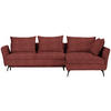 ECKSOFA Rostfarben Webstoff  - Rostfarben/Schwarz, Design, Textil/Metall (282/182cm)
