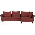 ECKSOFA in Webstoff Rostfarben  - Rostfarben/Schwarz, Design, Textil/Metall (282/182cm) - Carryhome