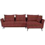 ECKSOFA in Webstoff Rostfarben  - Rostfarben/Schwarz, Design, Textil/Metall (282/182cm) - Carryhome