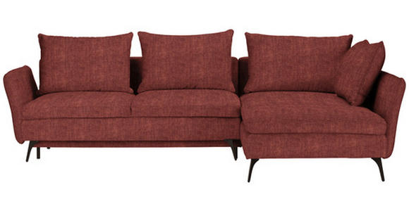 ECKSOFA in Webstoff Rostfarben 282/182 cm - Rostfarben/Schwarz, Design, Textil/Metall (282/182cm) - Carryhome
