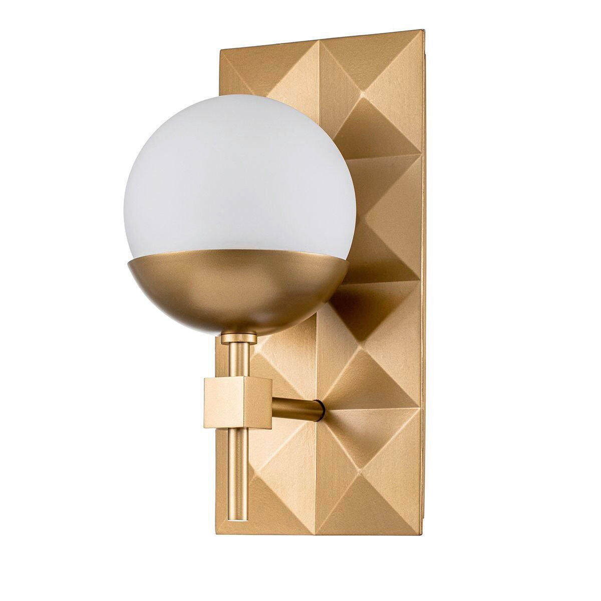 VÄGGLAMPA Deco   - guldfärgad, Design, metall/glas (30,5/15,2/17,1cm) - Elstead Lighting