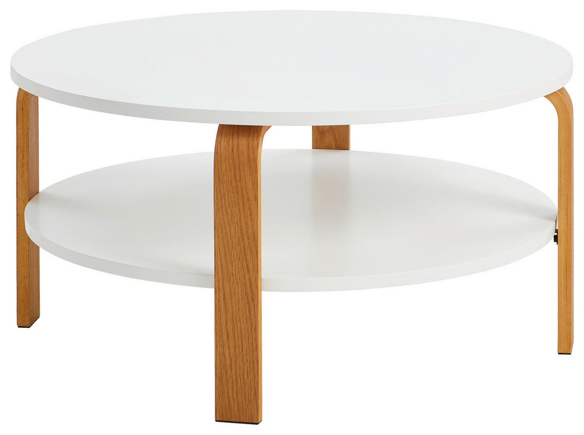 KLUBSKA MIZA, bela, barve hrasta  - barve hrasta/bela, Design, leseni material/les (80/80/40cm) - P & B