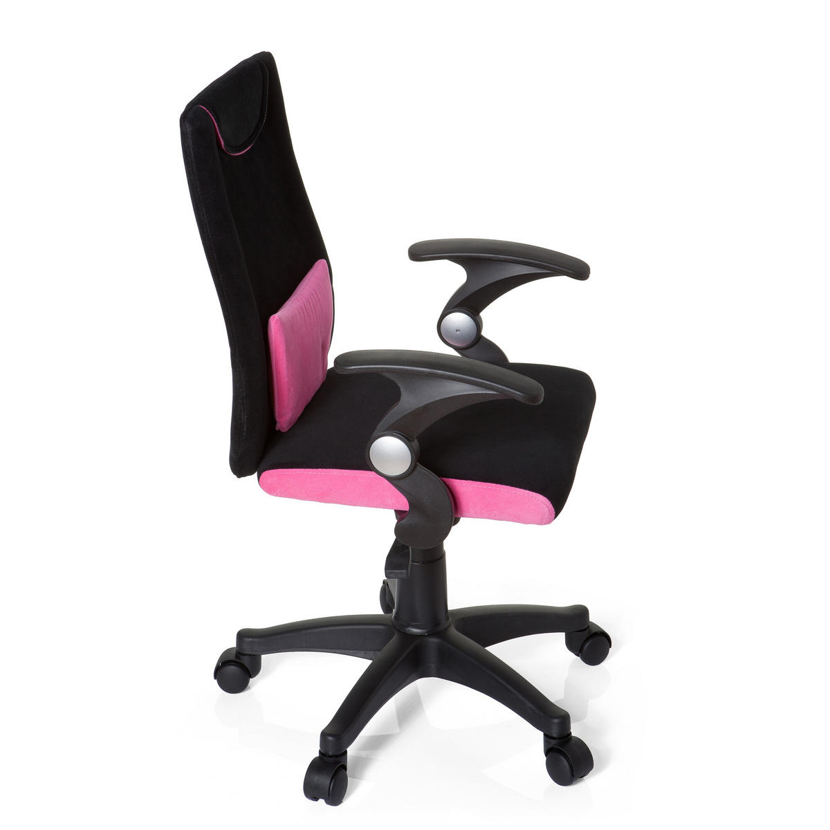 MLADINSKI VRTLJIVI STOL umetna masa črna, pink  - roza/pink, Basics, umetna masa (50/87-97/40cm) - MID.YOU