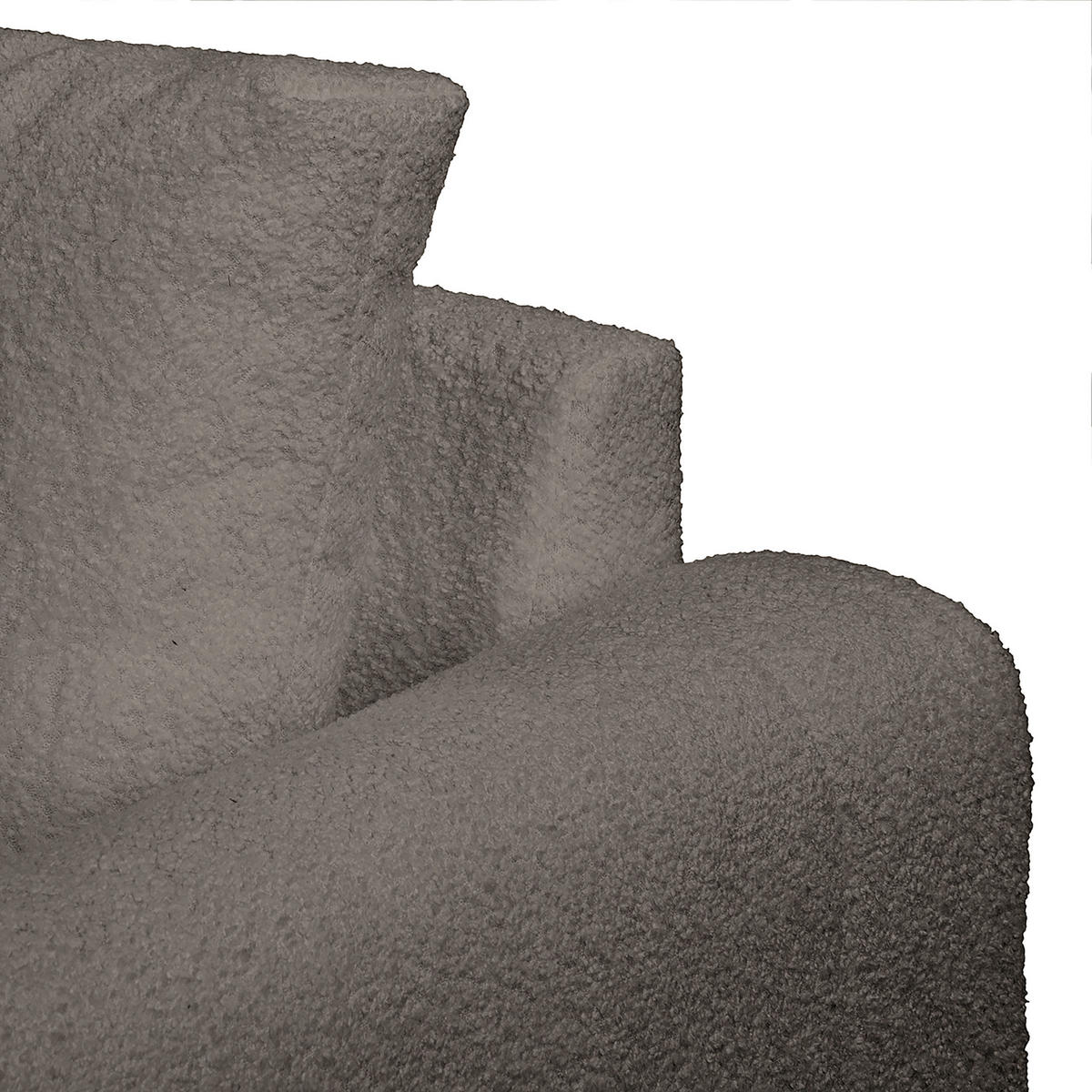 ECKSOFA Dunkelgrau Bouclé  - Dunkelgrau/Naturfarben, Design, Holz/Textil (161/231cm) - Livetastic
