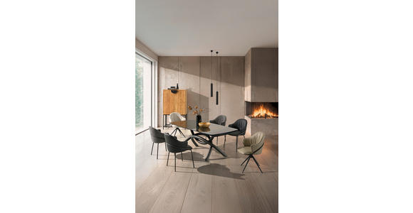 ARMLEHNSTUHL  in Echtleder pigmentiert  - Anthrazit, Design, Leder (55/84/55cm) - Belluti