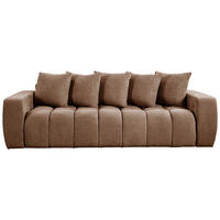 SCHLAFSOFA Bouclé, Struktur Altrosa  - Schwarz/Altrosa, Basics, Kunststoff/Textil (250/86/140cm) - Livetastic