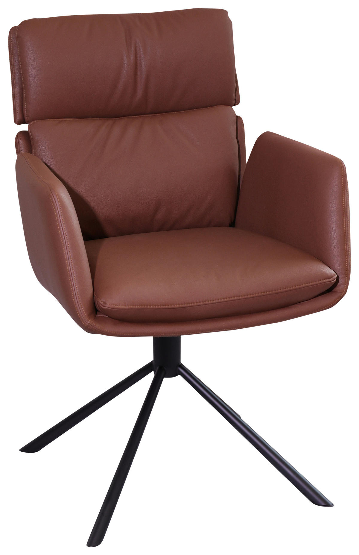 NASLANJAČ, kovina, tekstil črna, opečnato rjava  - opečnato rjava/črna, Design, kovina/tekstil (60/92/67cm) - Novel