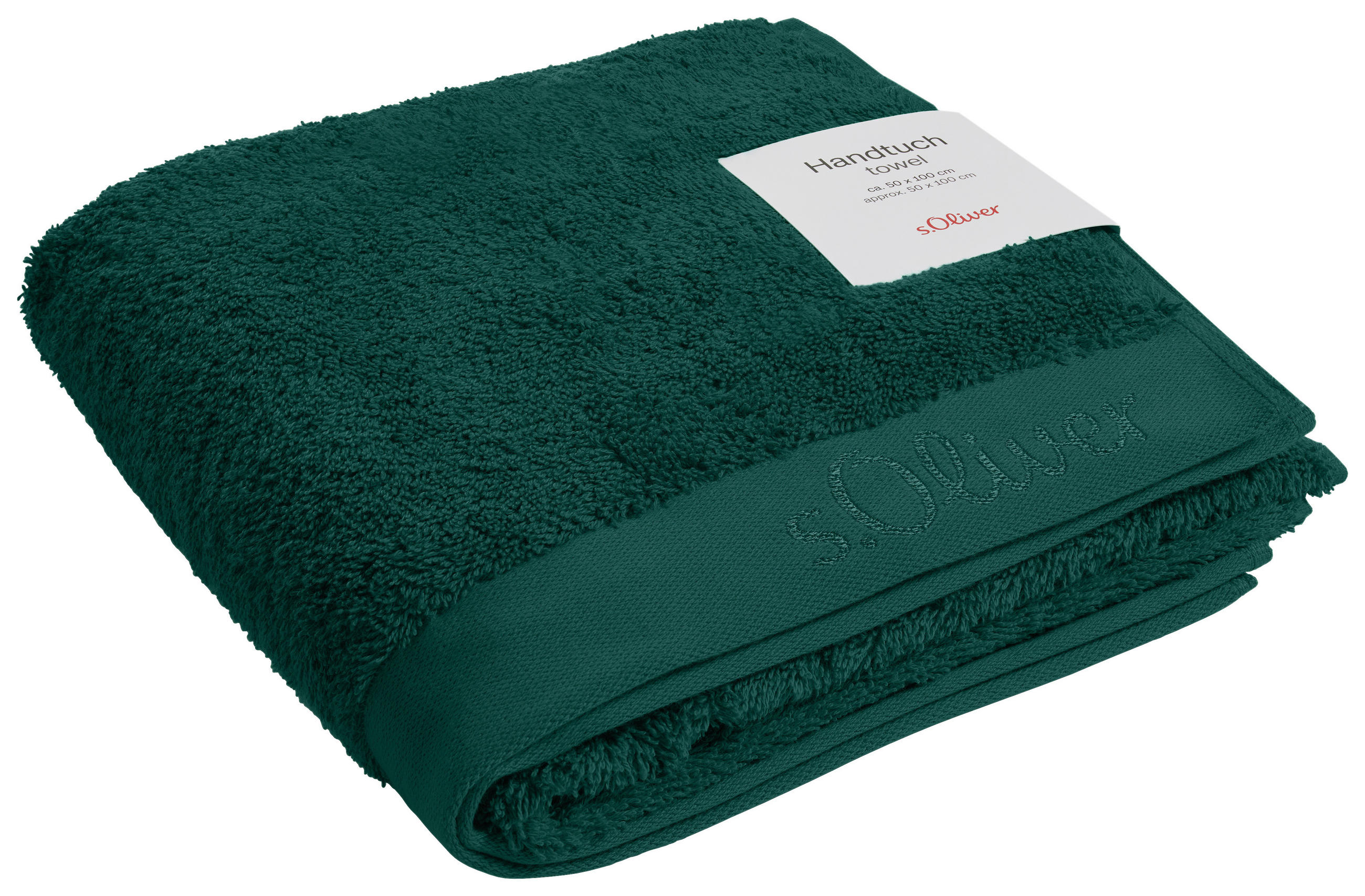 RUČNÍK, 50/100 cm, tmavě zelená - tmavě zelená, Basics, textil (50/100cm) - S. Oliver