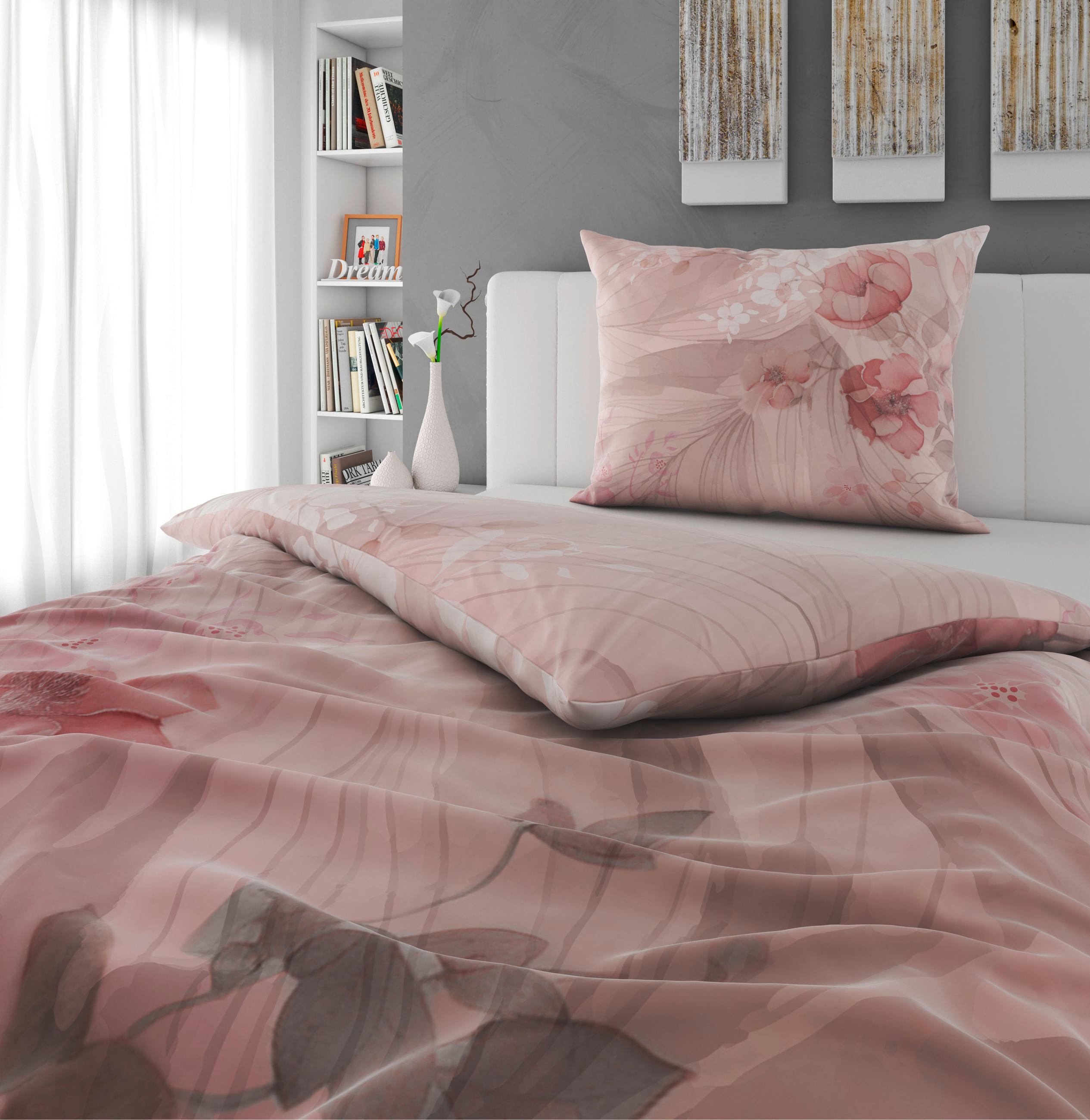 BETTWÄSCHE TANJA Satin 140/200 cm  - Hellrosa, KONVENTIONELL, Textil (140/200cm) - Novel