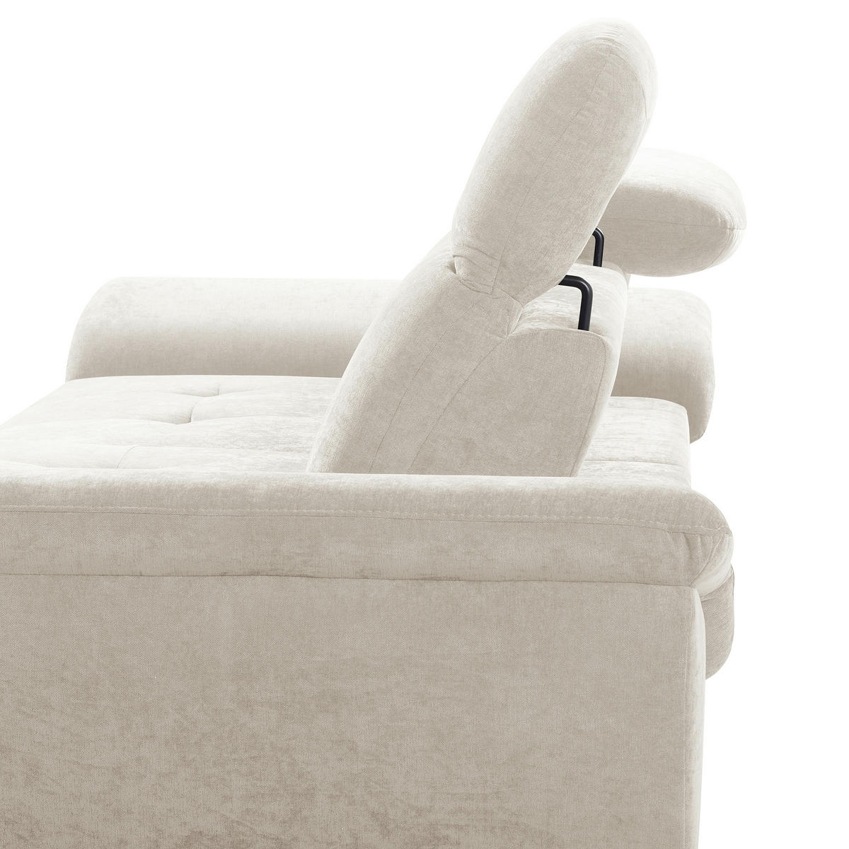 ECKSOFA  Webstoff Creme  - Creme/Schwarz, Design, Textil/Metall (268/195cm) - Livetastic
