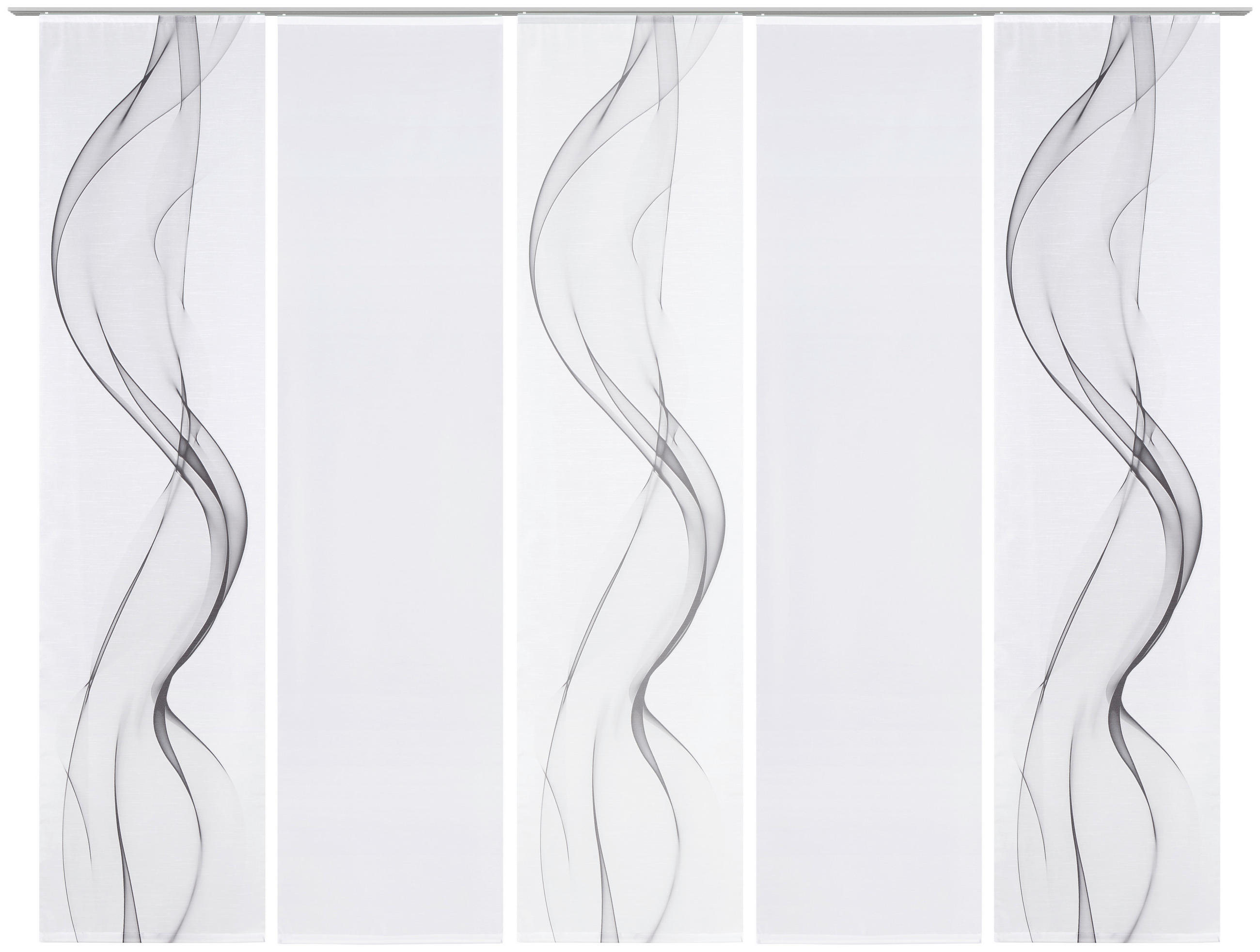 FLÄCHENVORHANG  5 Stück  halbtransparent  60/245 cm   - Weiß/Grau, Design, Textil (60/245cm) - Novel
