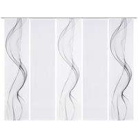 FLÄCHENVORHANG  5 Stück  halbtransparent  60/245 cm   - Weiß/Grau, Design, Textil (60/245cm) - Novel