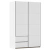 SCHWEBETÜRENSCHRANK in Weiss, Alufarben  - Weiss/Alufarben, Modern, Holzwerkstoff (131/210/59cm) - Rauch Möbel