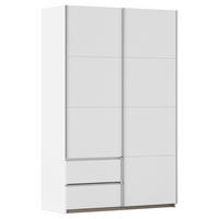 SCHWEBETÜRENSCHRANK in Weiss, Alufarben  - Weiss/Alufarben, Modern, Holzwerkstoff (131/210/59cm) - Rauch Möbel