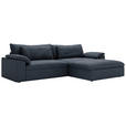 ECKSOFA  in Webstoff Blau  306/198 cm  - Blau/Schwarz, MODERN, Kunststoff/Textil (306/198cm) - Carryhome