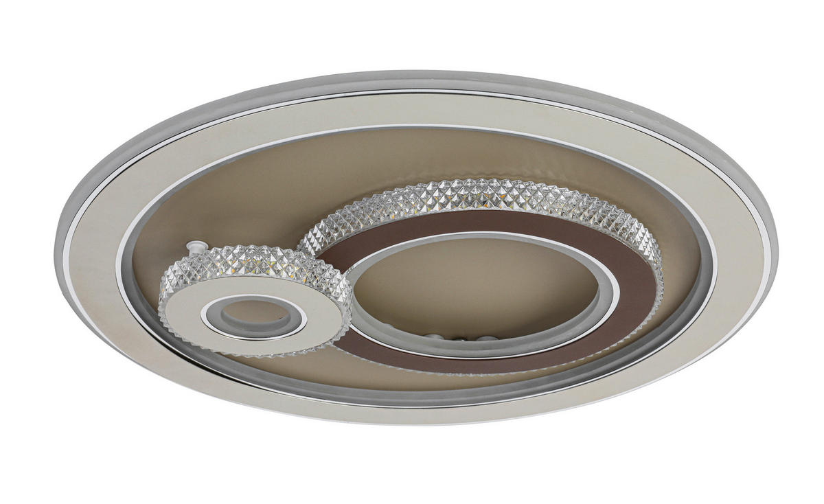 LED MENNYEZETI LÁMPA - krómszínű/barna, Trend, műanyag/fém (48/9cm) - Novel