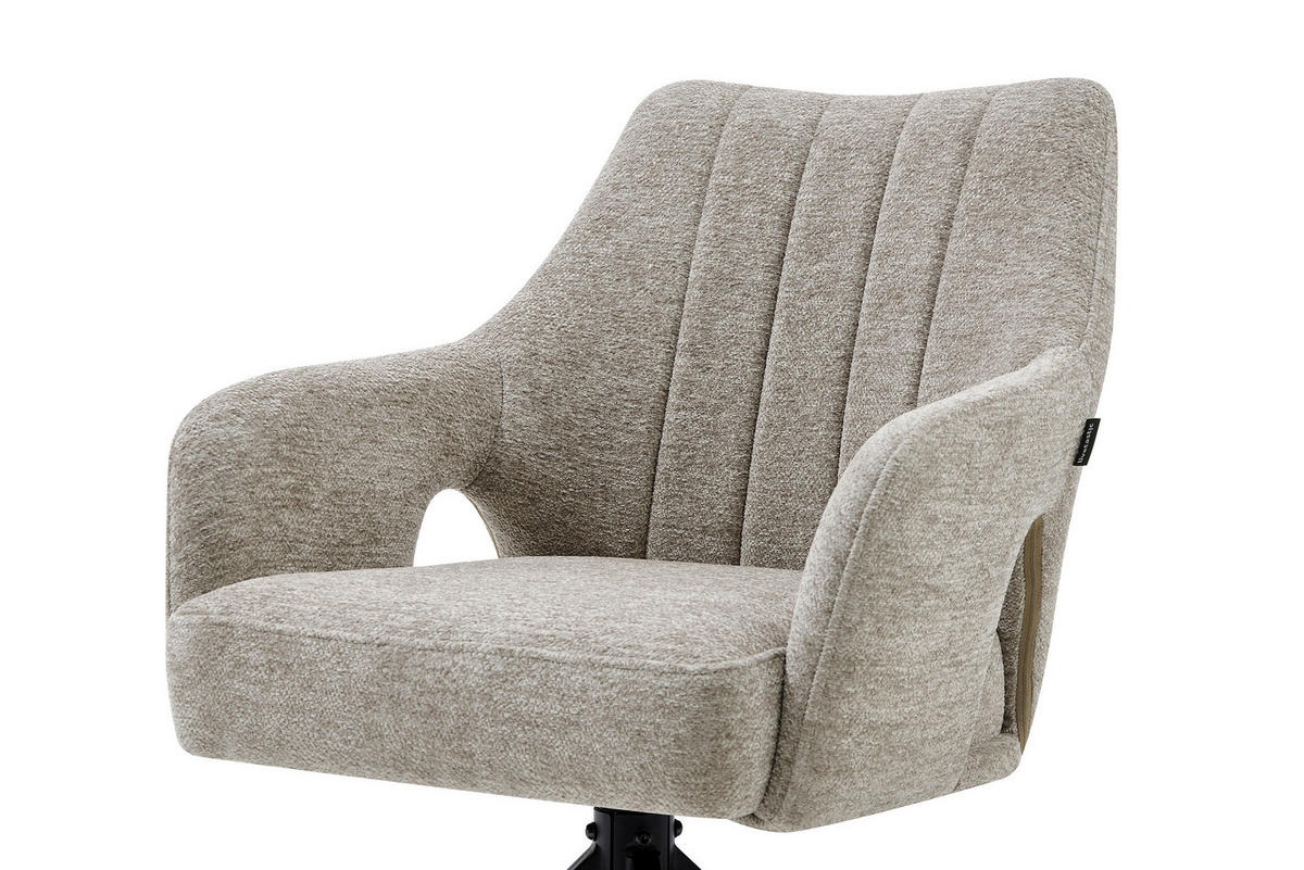 STOLICA S NASLONOM ZA RUKE  crna, taupe  drvo, metal, tekstil      - crna/taupe, Moderno, drvo/metal (57,5/85/62cm) - Livetastic