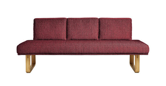 SITZBANK 209/92/78 cm  in Rot  - Eichefarben/Rot, Design, Holz/Textil (209/92/78cm) - Dieter Knoll