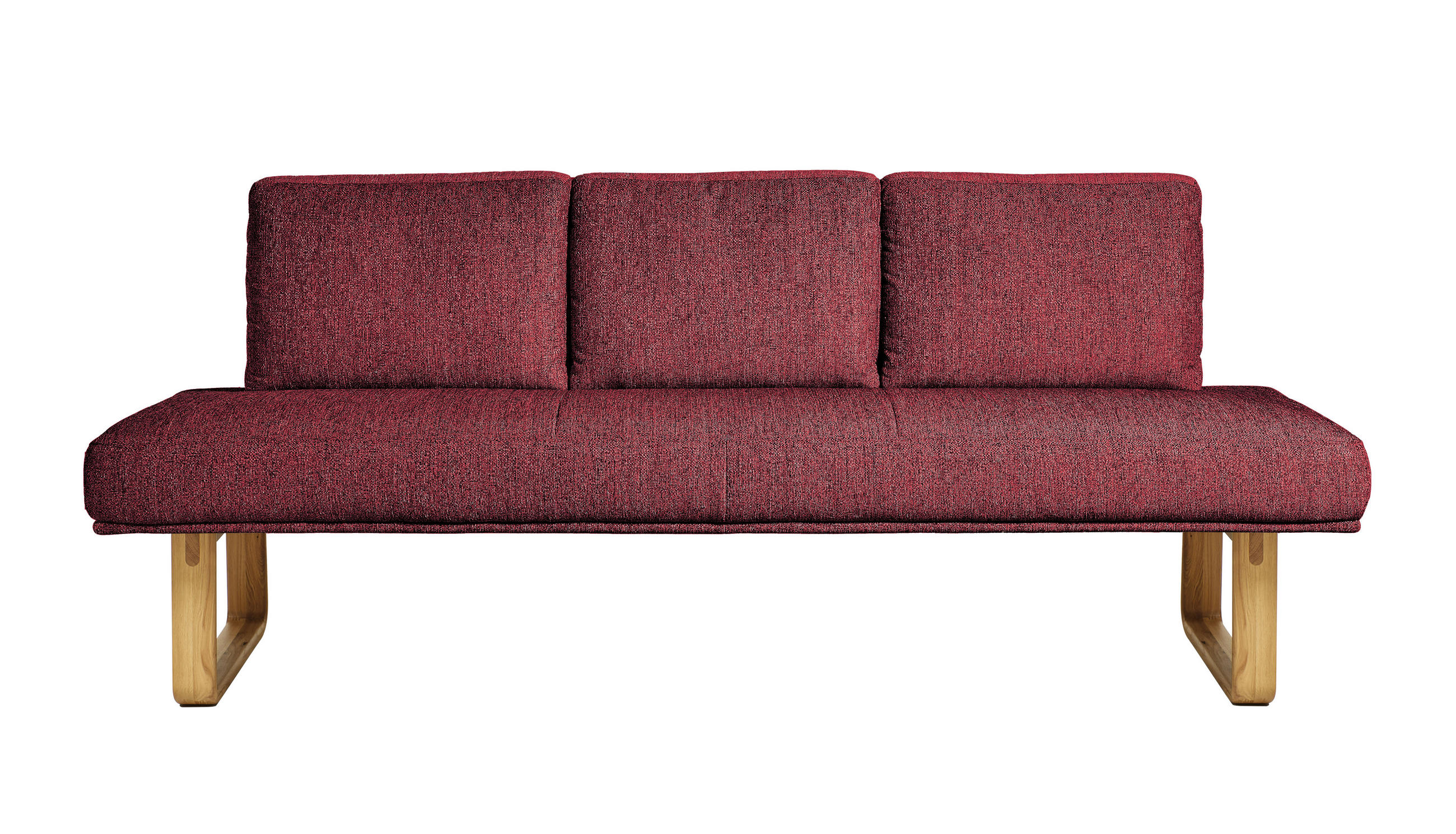 SITZBANK 209/92/78 cm  in Rot  - Eichefarben/Rot, Design, Holz/Textil (209/92/78cm) - Dieter Knoll